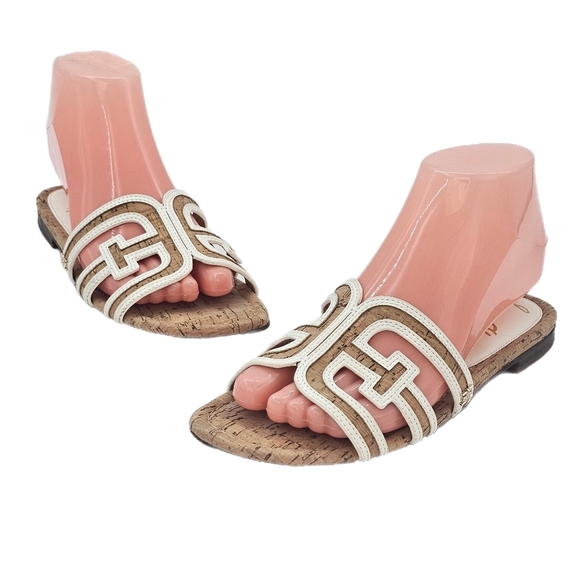 Sam Edelman Shoes - Sam Edelman Bay Cork Double E Logo Slide Sandals – Size 6.5